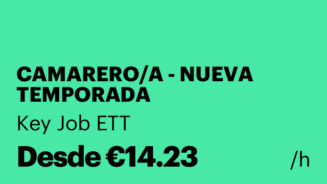CAMARERO/A - NUEVA TEMPORADA