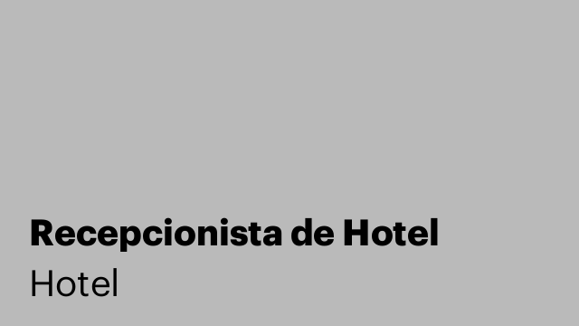 Recepcionista de Hotel