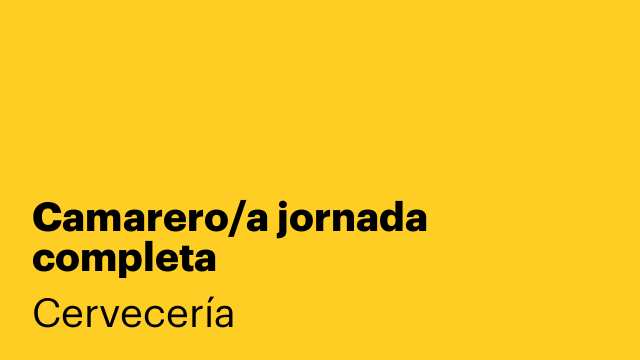 Camarero/a jornada completa