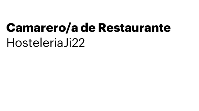 Camarero/a de Restaurante