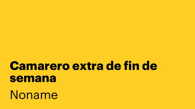 Camarero extra de fin de semana