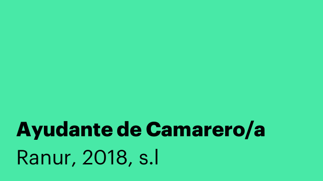 Ayudante de Camarero/a