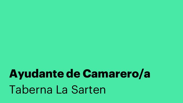 Ayudante de Camarero/a