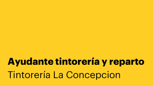 Ayudante tintorería y reparto