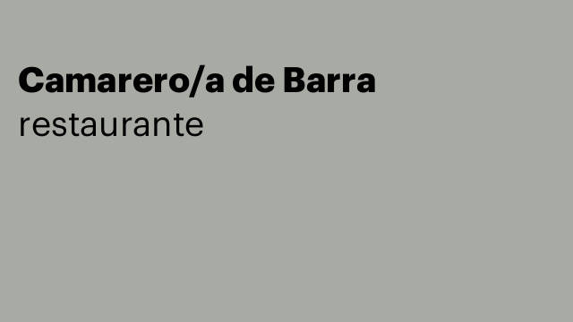 Camarero/a de Barra