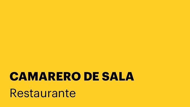 CAMARERO DE SALA