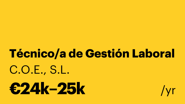 Técnico/a de Gestión Laboral