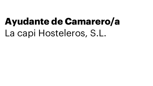 Ayudante de Camarero/a