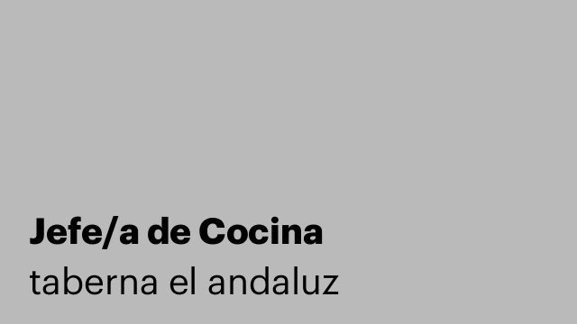Jefe/a de Cocina