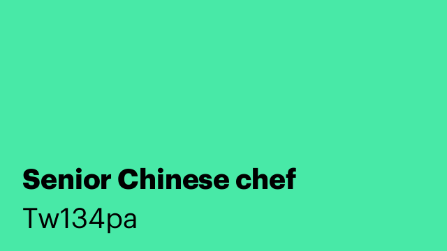 Senior Chinese chef