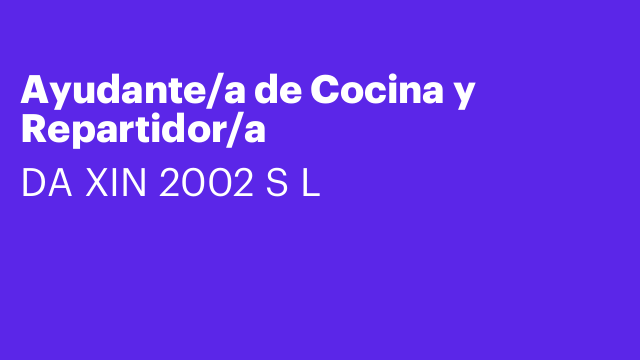 Ayudante/a de Cocina y Repartidor/a