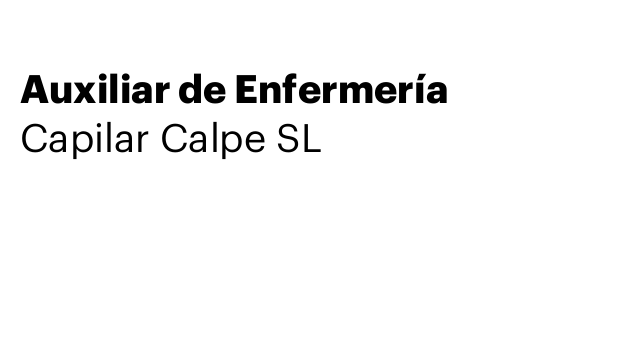 Auxiliar de Enfermería