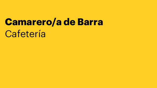 Camarero/a de Barra