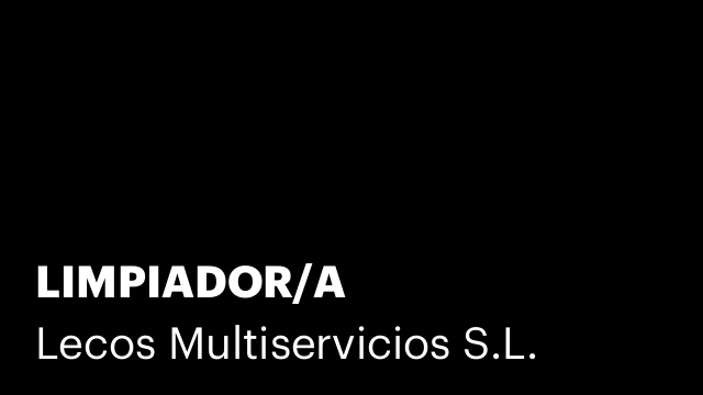 LIMPIADOR/A