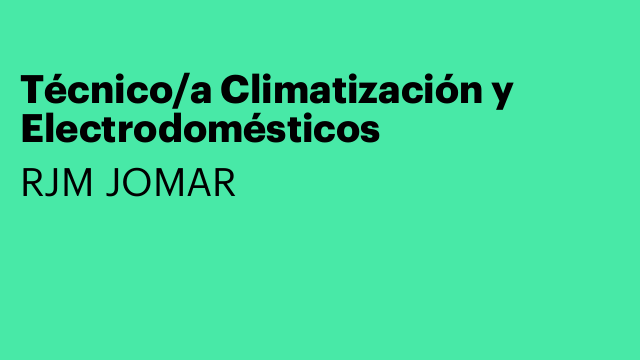 Técnico/a Climatización y Electrodomésticos