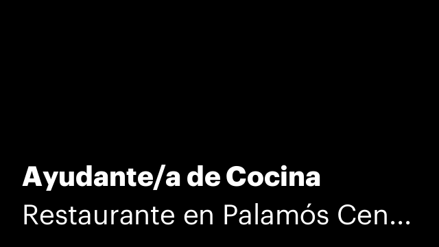 Ayudante/a de Cocina