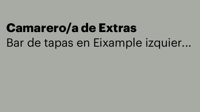 Camarero/a de Extras