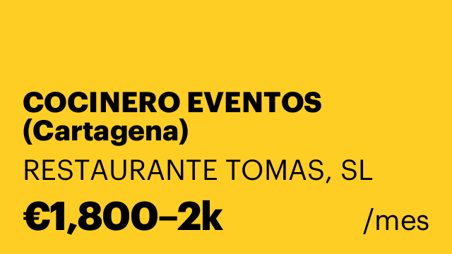 COCINERO EVENTOS (Cartagena)
