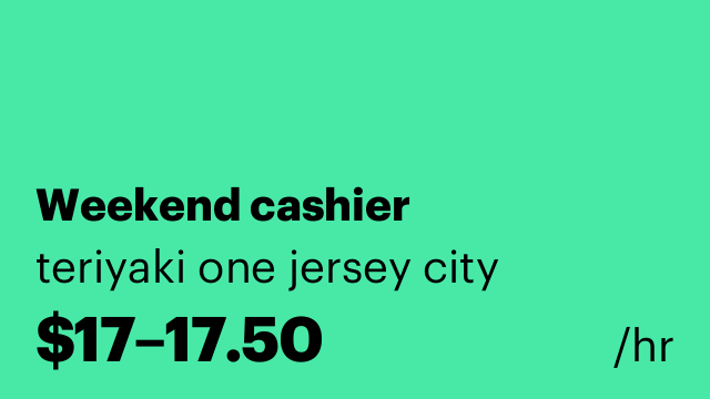 Weekend cashier