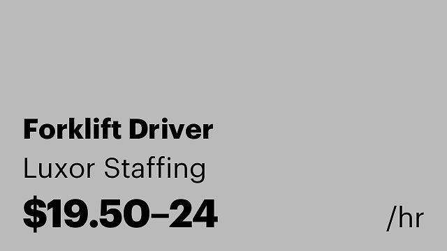 Forklift Driver