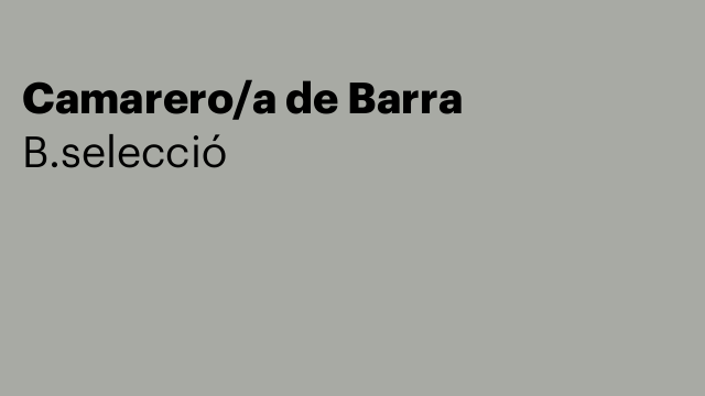 Camarero/a de Barra