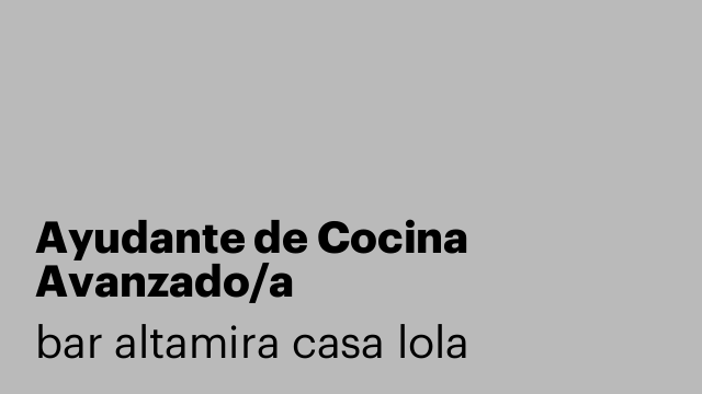 Ayudante de Cocina Avanzado/a