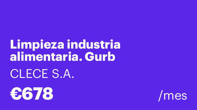 Limpieza industria alimentaria. Gurb