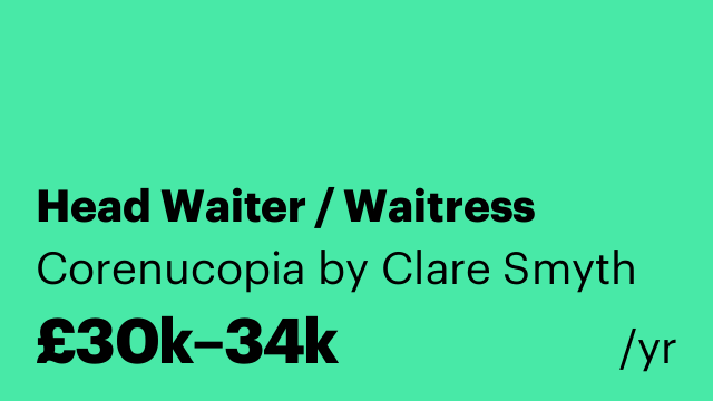 Head Waiter / Waitress