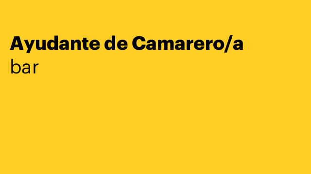 Ayudante de Camarero/a