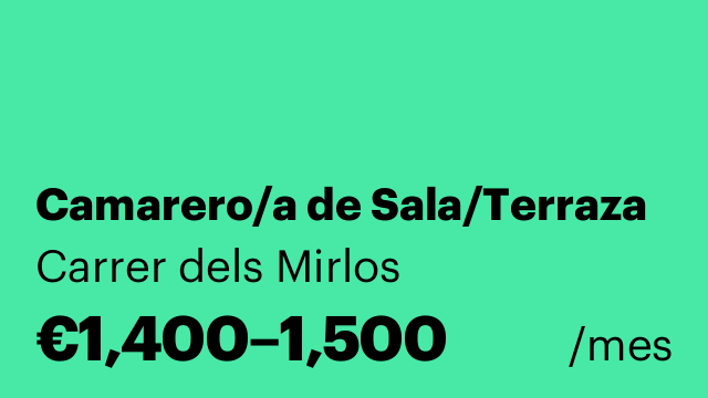 Camarero/a de Sala/Terraza