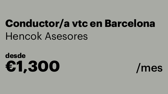 Conductor/a vtc en Barcelona