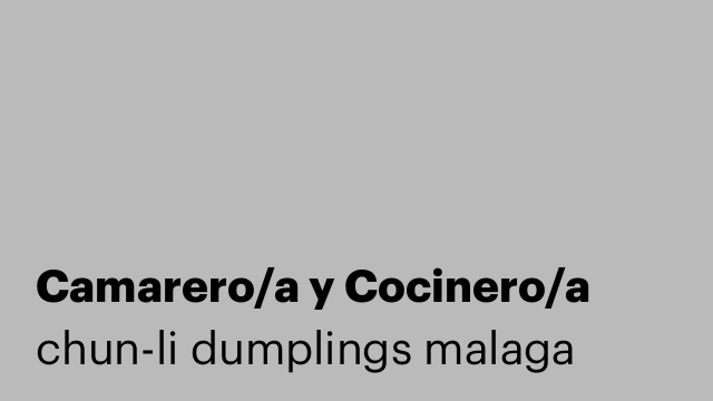 Camarero/a y Cocinero/a