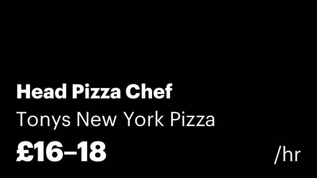 Head Pizza Chef