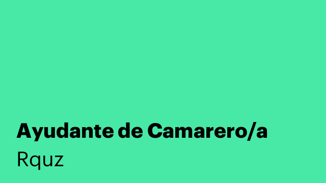 Ayudante de Camarero/a