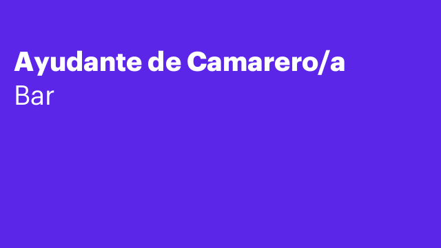 Ayudante de Camarero/a