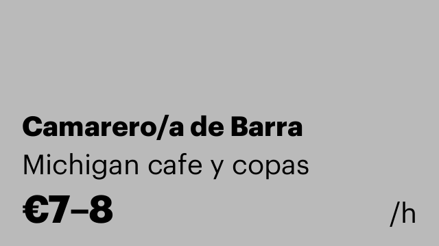 Camarero/a de Barra