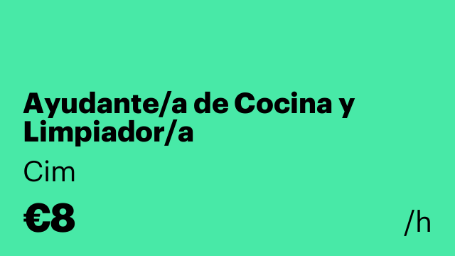Ayudante/a de Cocina y Limpiador/a