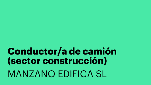 Conductor/a de camión (sector construcción)