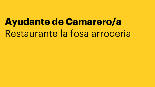 Ayudante de Camarero/a