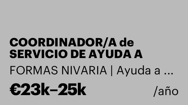 COORDINADOR/A de SERVICIO DE AYUDA A DOMICILIO (SAD)