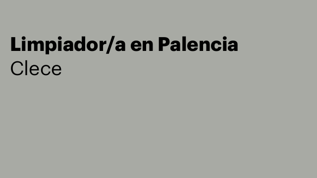 Limpiador/a en Palencia