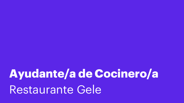 Ayudante/a de Cocinero/a