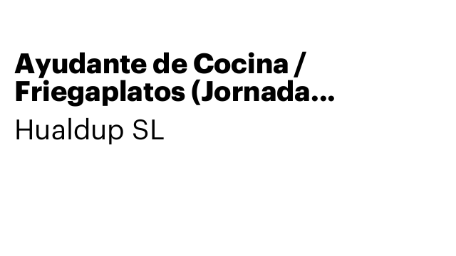 Ayudante de Cocina / Friegaplatos (Jornada Completa)