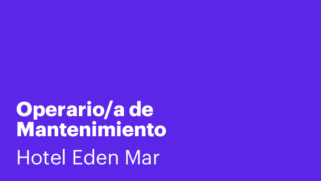 Operario/a de Mantenimiento