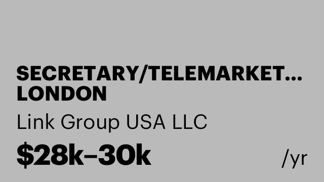 SECRETARY/TELEMARKETER LONDON