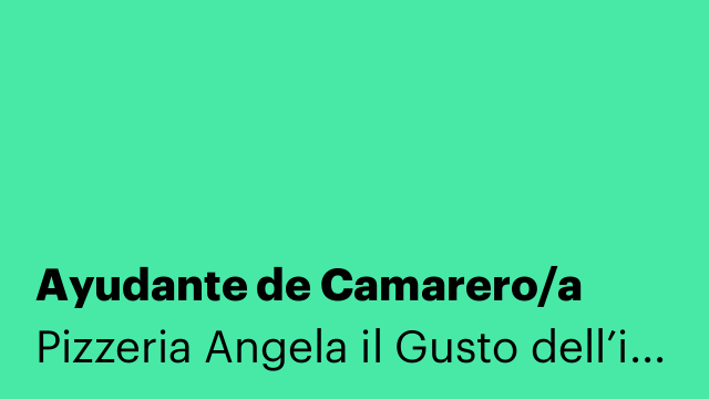 Ayudante de Camarero/a