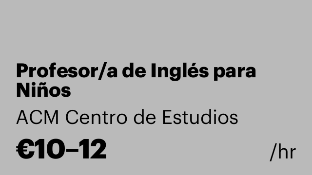 Profesor/a de Inglés para Niños