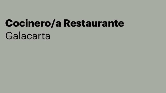 Cocinero/a Restaurante