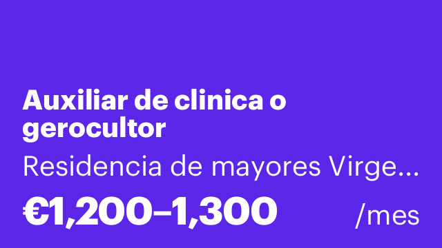 Auxiliar de clinica o gerocultor