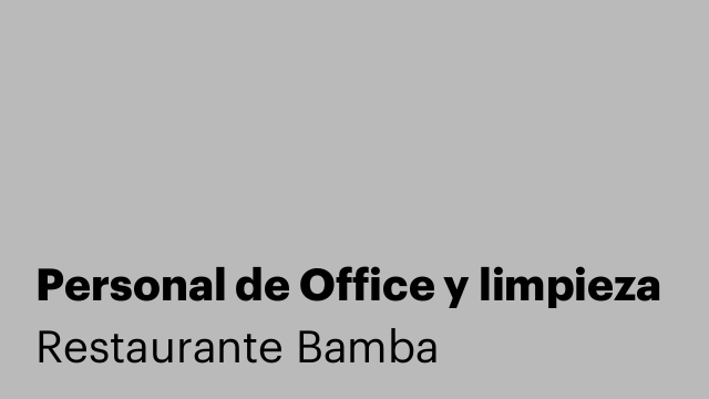 Personal de Office y limpieza